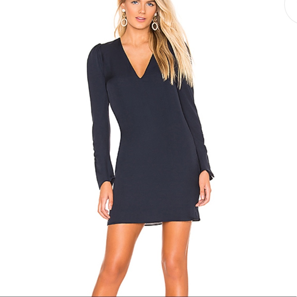 Joie, Abnar Long Sleeve V-Neck Silk Dress